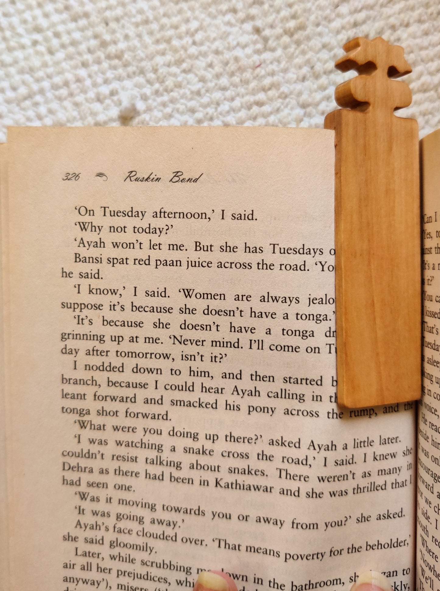 Mayure Bookmark- page-hugger/wood-handcarved