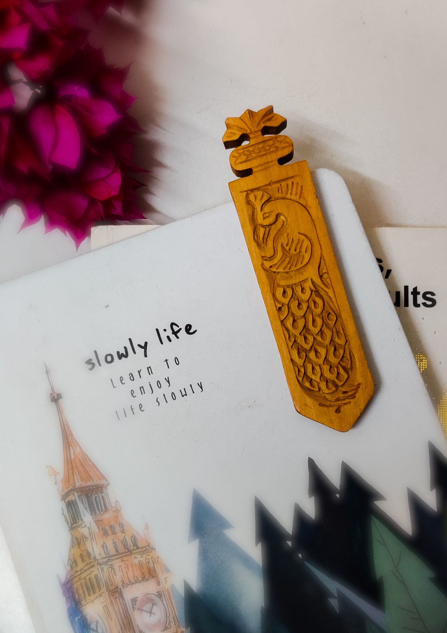 Mayure Bookmark- page-hugger/wood-handcarved